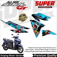Cool Anti-Fade Soul GT 125 Sticker Soul GT 125 Striping Yamaha Soul GT 125 Doraemon Zombie Striping