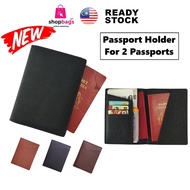Dompet Pasport Untuk Suami Isteri Pu Leather Passport Holder Wallet 2 Passports HZ-4 Uncle Wallet