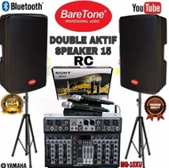 Paket Speaker Aktif Baretone 15 inch MAX15RC set Mixer Ashley 8 channel Bluetooth Original Sound System outdoor indoor