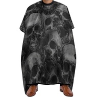 Black and White Skulls. Adult Barber Cape Hairdressing Gown Barbers Hairdressing Apron for Home Salo