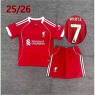 High-Quality Kids Kit Football Jerseys Set 2025 2026 Liverpool home away 3rd Jersi