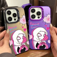 Cartoon Fun Spider Man Couple Phone Case Compatible for IPhone 15 14 13 12 11 Pro Max XR X/XS Max 7 8 Plus Exquisite Beautiful Appearance Phone Case