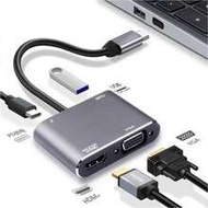 USB-C To HDMI Adapter With VGA, USB 3.0 Hub, Compatible With MacBook, Switch, OLED Phones, Laptops