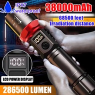 [100000 lumens] led flashlight 50000mAh Irradiate 8000 meters away zoom flashlight rechargeable flas