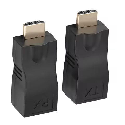 Premium 2x HDMI 30m Ultra-Long To RJ45 Network Cable Extender Converter Repeater Over CAT‑5e CAT6 Pl