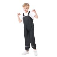 Kids Waterproof Rain Pants Dirty Proof Suspender Trousers for Boys and Girls