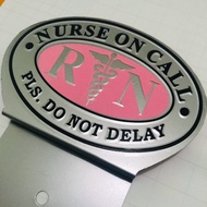 Registered Nurse On Call RN Car Prestigious Profession Emblem