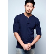 Sampleone [Made In Taiwan] "Henry Collar" Half Sleeve Henry Shirt Zhang Blue