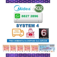 ***FREE GIANT VOUCHER***Midea R32 Inverter System 4 Aircon  + FREE Dismantled &amp; Disposed Old Aircon + FREE Installation