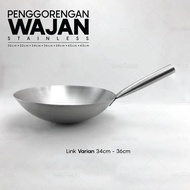 Frying Pan 34cm 36cm Thick Stainless Steel Wok Frying Pan