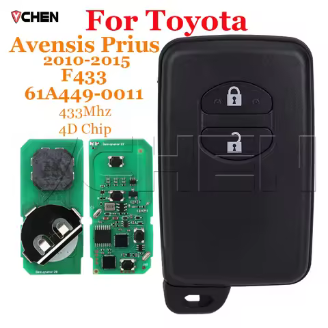 Remote Smart Key Fob For Toyota Avensis Prius 2010-2015 433MHZ ID4D Chip 61A449-0011 F433 B74EA B75E