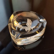 迷你 浮雕 老鷹 隼 三角轉子 水晶玻璃 煙灰缸 菸灰缸 relief eagle falcon triangular rotor crystal glass ashtray 小物盤 收納盤 首飾 p