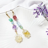 頂級黃水晶 盤長 法輪 玉瓍 海藍寶 紫水晶 彩虹 耳環 單品 禮物