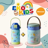 อาหาร (แพ็คคู่) EKOKIDS ขวดน้ำสแตนเลส 304 เคลือบเซรามิก จับคู่กับ กระปุกใส่อาหารสแตนเลส 304 เก็บอุณห