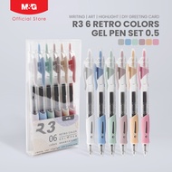 M&G R3 RETRO Color Gel Pen Set 0.5mm - 6 Colors in 1 Pack Super Soft Grip Perfect for Writing Art an