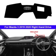 Dashmat For Mazda 3 Axela 2019 2020 with HUD BP Dashboard Cover Mat Pad Dash Sun Shade Instrument Protect Carpet Car Styling Accessories