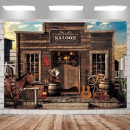 7x5ft Western Cowboy Photography Backdrop Country Vintage Bar Wild West Saloon Ranch Vaque Horse Bar