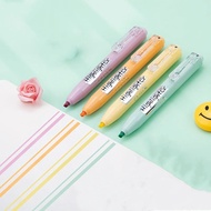 Bview Art 4pcs Push-Action Fluorescent Markers Set Morandi Colors Scratch-Resistant Highlighters for