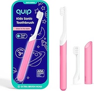 Quip Plastic Sonic Toothbrush for Kids Plus Extra Brush Head - GITD Pink (Glow in The Dark)