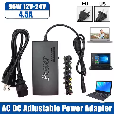 96W Universal Portable AC Laptop Power Adapter 12V 15V 16V 18V 19V 4.5A 20V24V Charger For Toshiba H