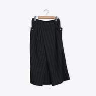 [CUMAR] Stretch Plaid Temperament Pleated Skirt Black