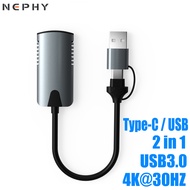 Video Capture Card USB 3.0 Type C 2in1 4K 1080P HDMI Game Grabber Record for PS4 PS5 Camcorder Switc