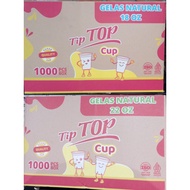 GLASS CUP 18OZ & 22OZ SLIM CONTENTS 1000 PCS TIP TOP