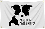 Mind Your Own Business Funny Meme Tapestry 3x5 Feet Funny Flags for Room Man Cave Wall Decor with Brass Grommets for College Dorm Room Decoration,Outdoor,Parties,Home,Bedroom,Indoor