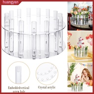 huangyan|  Cake Stand with Tubes Cake Display Stand Clear Acrylic Cake Stand Elegant Dessert Display for Weddings Parties Flower Cake Centerpiece with Tubes Southeast Asian Favorit