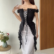 RX FASHION - GEISYA CORSET TOP WOMEN'S CONCERT TOP/ AESTHETIC TOP WOMEN'S CONCERT OUTFIT/ JELLYFISH 