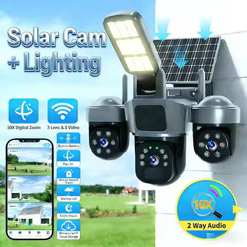 360° WiFi Solar Camera CCTV Outdoor Human Detection WiFi Security Camera CCTV Solar Lighting Battery