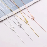 Sterling Silver Energy Necklace Small Hole Wearing Beads Silver Chain k Wearing Pearl Chain Plain Ch