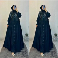 Luxury Gamis Dress Dania BV Crinkle Air Flow Material Embroidery Application LD 100-120 cm PJ 138 cm