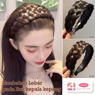 [BIG4] Bando kepang rambut alami lebar 3.5-4cm Wig Bertepi Le