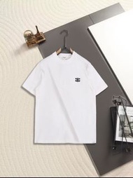 CELINE新款LOGO刺繡圓領T恤