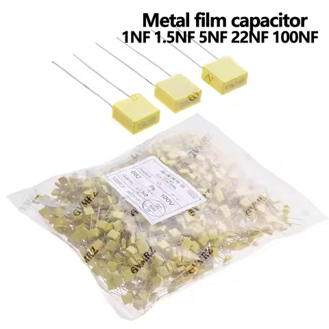 20pcs/100pcs/1000pcs 102J152J 222J 332J 472J 682J 103J Metal film capacitor 1NF 1.5NF 5NF 22NF 100NF
