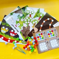 Montessori Toy Pompom Worksheet Package for 3 year old toddler preschool