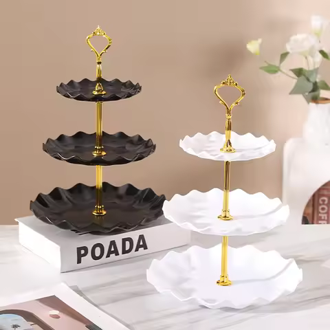 Plastic Dessert Display Table Wavy European And American Style Buffet Tea Break Cake Dessert Service