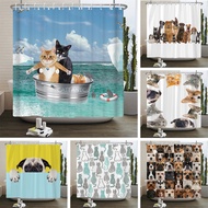 Cat shower curtains bathroom shower curtain Cute 3D fabric shower curtain with hooks funny waterproo