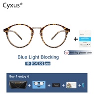 Cyxus Vintage Round Fashion Eyeglasses for Anti Computer Radiation Blue-Ray-8065