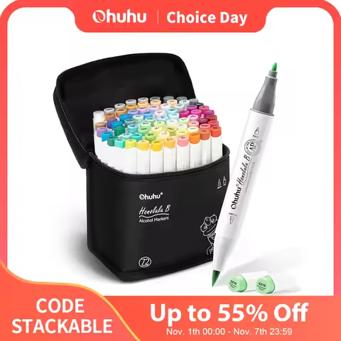 Ohuhu Honolulu B Marker Pen Set Color Markers Alcohol Art Markers Refillable Dual Tips Sketching Dra