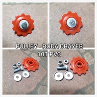 PULLEY - 10T PVC DRAYER WHEELS