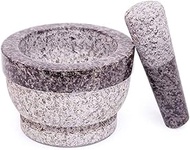 RFSTGYU Mortar And Pestle Set Granite, Heavy Granite Unpolished Natural Mortar And Pestle For Grinding Herbs Spices