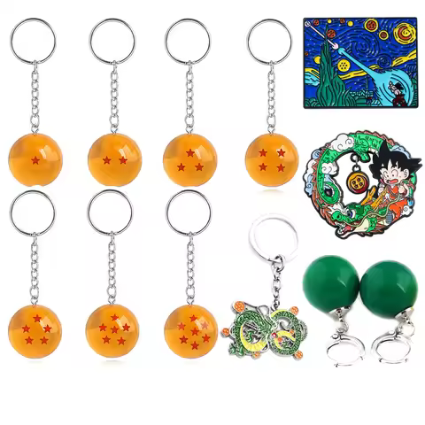 Anime Dragon Ball Z 7 Stars Keychain Collision Seven Stars Pins Badge Dragon Series Cosplay Props Me
