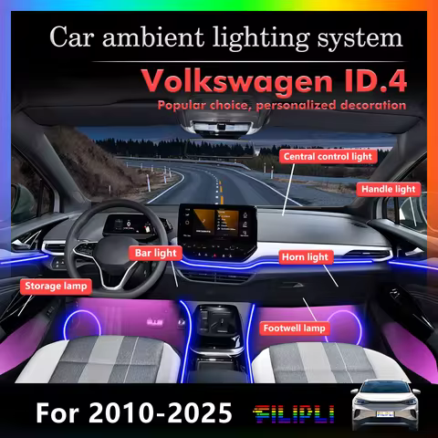 For Volkswagen ID4 Music-Driven RGB Car Interior Lighting System, Fully Managed by Your Smartphone A