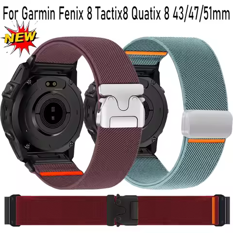 26/22/20mm Nylon Quick Fit Strap For Garmin Fenix 8 Tactix8 Quatix 8 43/47/51mm Sports Bracelet Garm