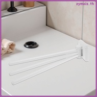 Bath Towel Holder Swing Out Rag Bar Bathroom Hand Towel Drying Rack 3-Bar Folding Arm Swivel Hanger 