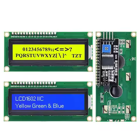 LCD1602 1602 LCD Module Blue / Yellow Green Screen 16x2 Character LCD Display PCF8574T PCF8574 IIC I