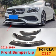 Modification Front Bumper Lip Chin For Mercedes CLA Benz C117 2016 2017 2018 2019 W117 220 260 180 200 Body Kit Guard Splitter