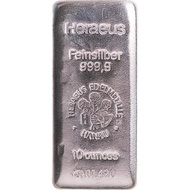 ! HERAEUS 10 OZ SILVER PERAK BATANGAN SERTIFIKAT 311GR NOT RCM NADIR -